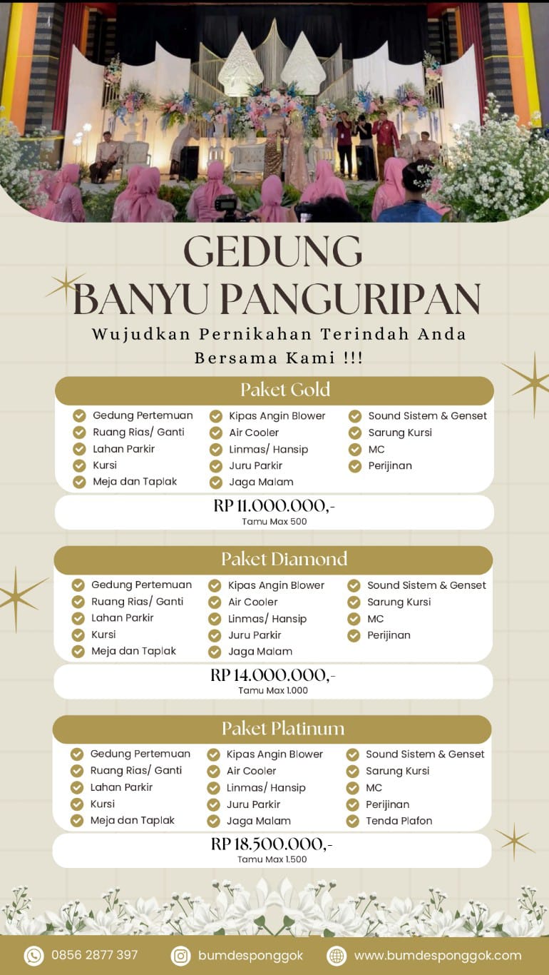 Foto vendor VENUE Gedung Ponggok Banyu Panguripan Paket Paket Wedding 