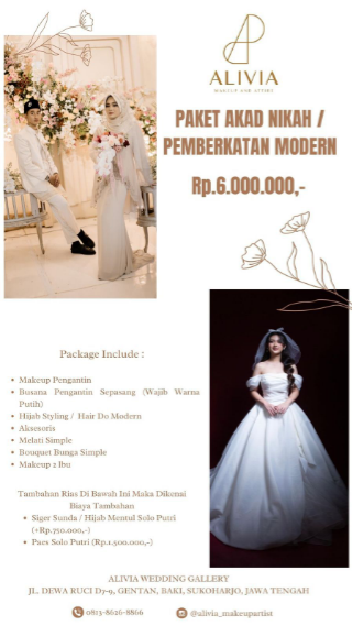 Foto vendor MUA Alivia wedding Paket Akad nikah / pemberkatan modern 