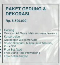 Foto vendor VENUE GEDUNG DIPONEGORO Paket PAKET GEDUNG & DEKORASI 