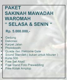 Foto vendor VENUE GEDUNG DIPONEGORO Paket PAKET  SAKINAH MAWADAH  WAROMAH  “ SELASA & SENIN 