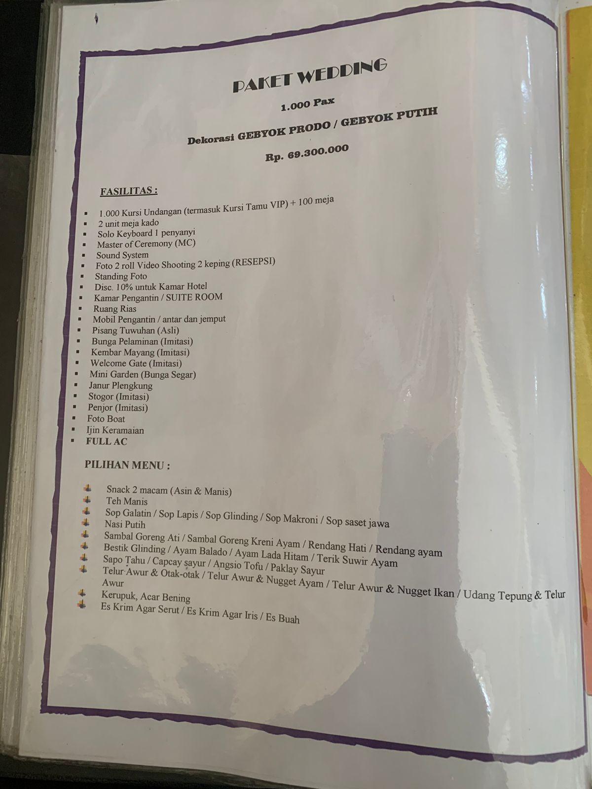 Foto vendor VENUE hotel istana hapsari  Paket paket 1000 tamu  