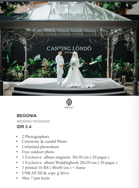 Foto vendor FOTO ONE DAY PHOTO  Paket BEGONIA  
