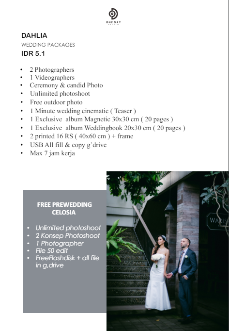 Foto vendor FOTO ONE DAY PHOTO  Paket DAHLIA 