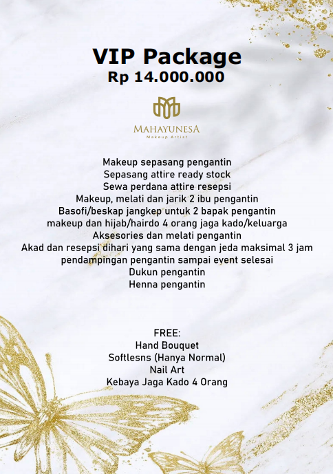 Foto vendor MUA Mahayunesa Make Up Paket VIP Package 