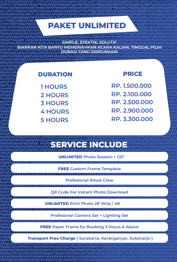 Foto vendor Lain- Lain ALLURE PHOTOBOOTH Paket Paket Print Unlimited 