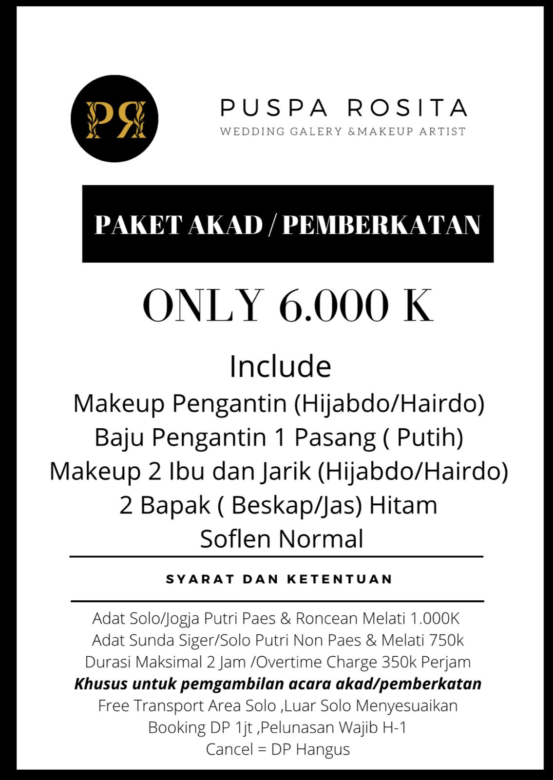 Foto vendor MUA Puspa Rosita Paket Paket Akad / Pemberkatan 
