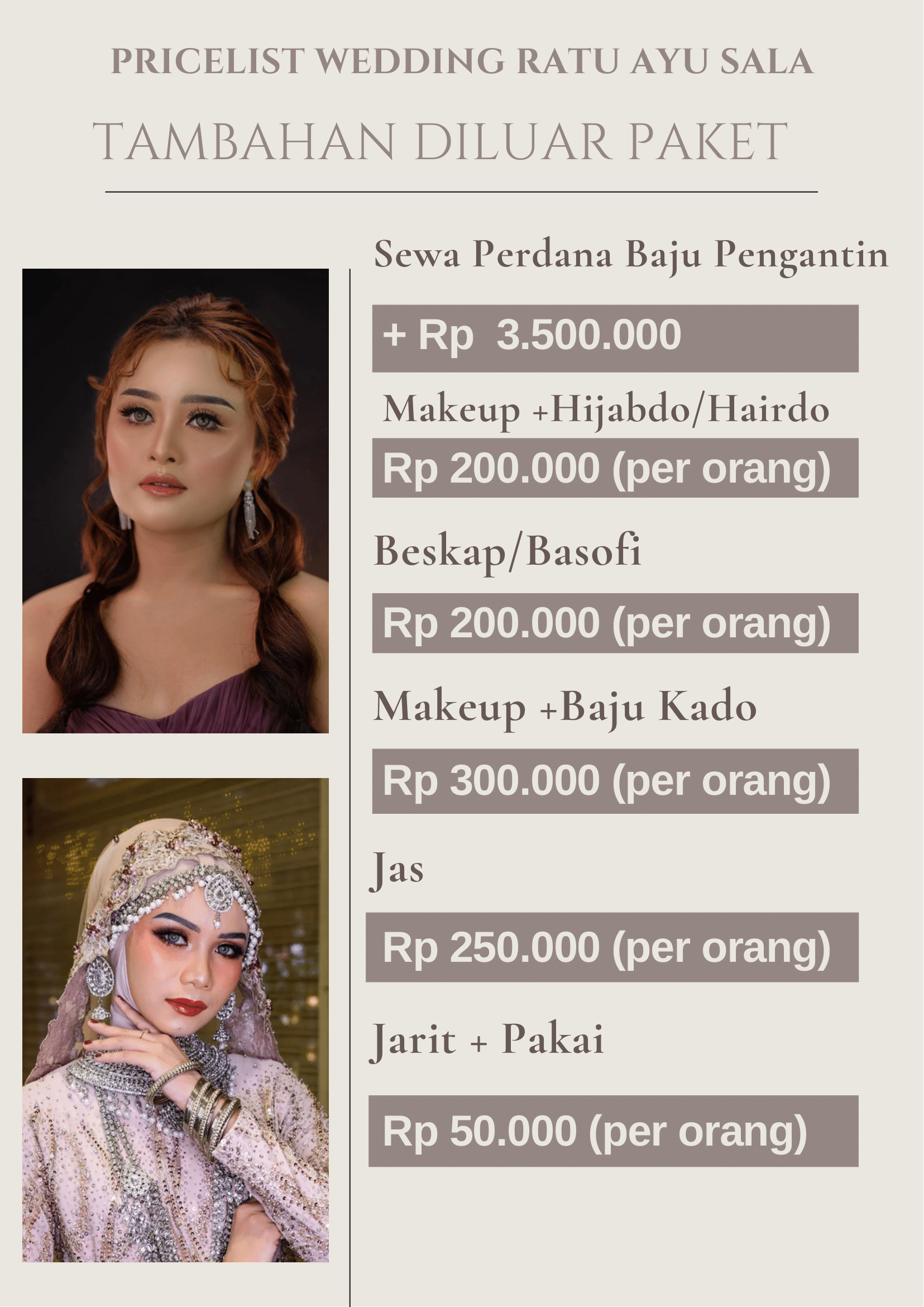 Foto vendor MUA Ratu Ayu Sala Paket TAMBAHAN DILUAR PAKET 