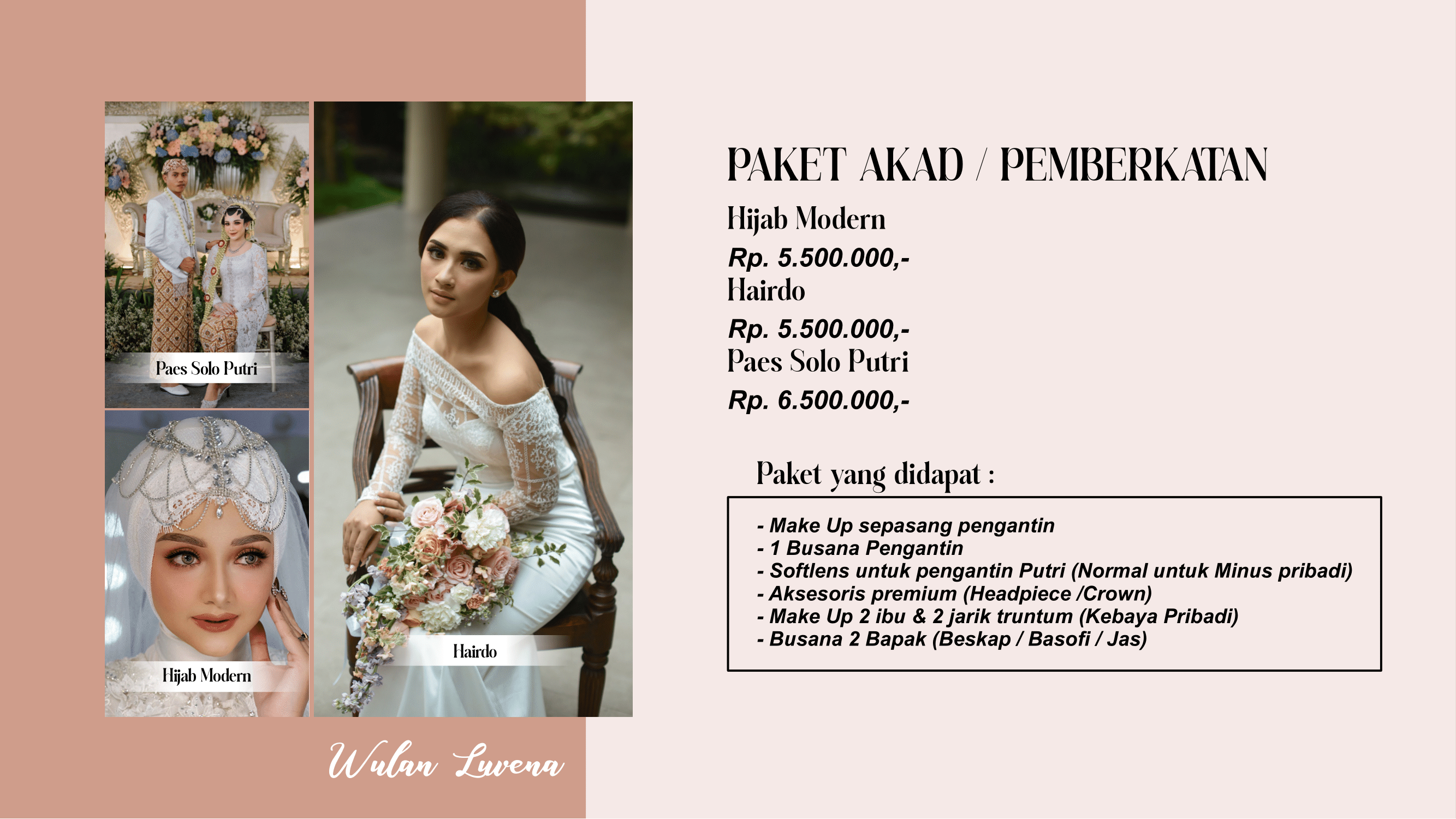 Foto vendor MUA Wulan Luvena Paket PAKET AKAD / PEMBERKATAN - Paes Solo Putri 