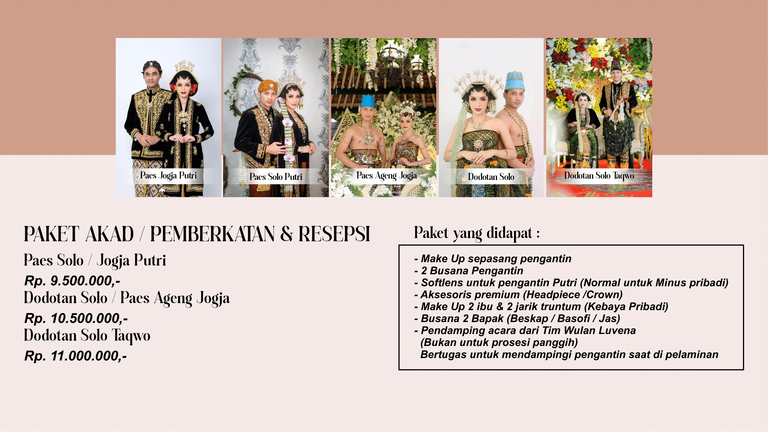 Foto vendor MUA Wulan Luvena Paket PAKET AKAD / PEMBERKATAN & RESEPSI - Paes Solo/ Jogja Putri 