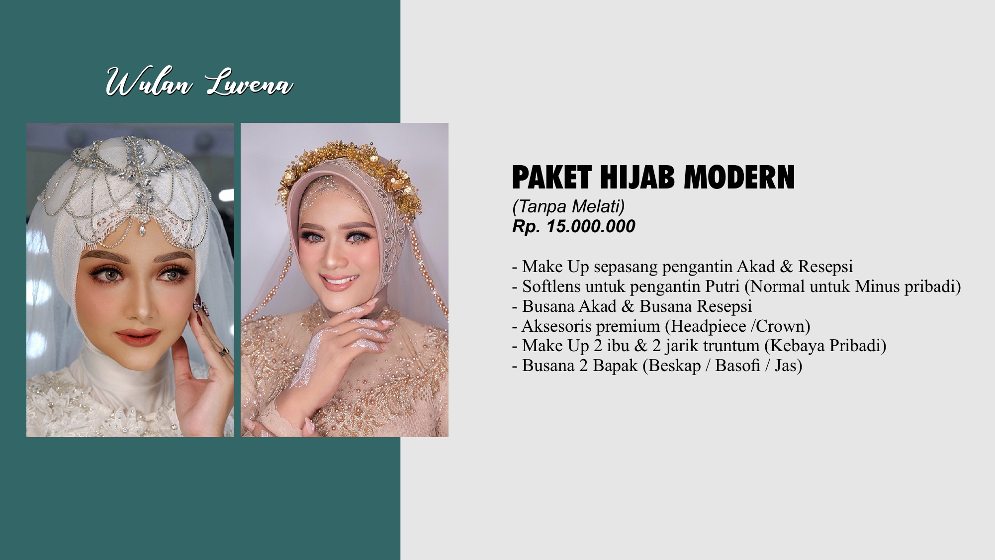 Foto vendor MUA Wulan Luvena Paket Luar Kota - Hijab Modern (Tanpa Melati) 