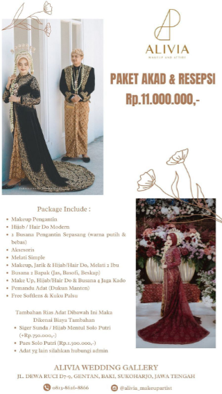 Foto vendor MUA Alivia wedding Paket Paket Akad & Resepsi 