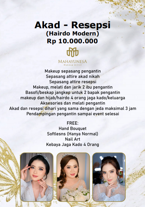 Foto vendor MUA Mahayunesa Make Up Paket Akad Resepsi - Hairdo Modern 