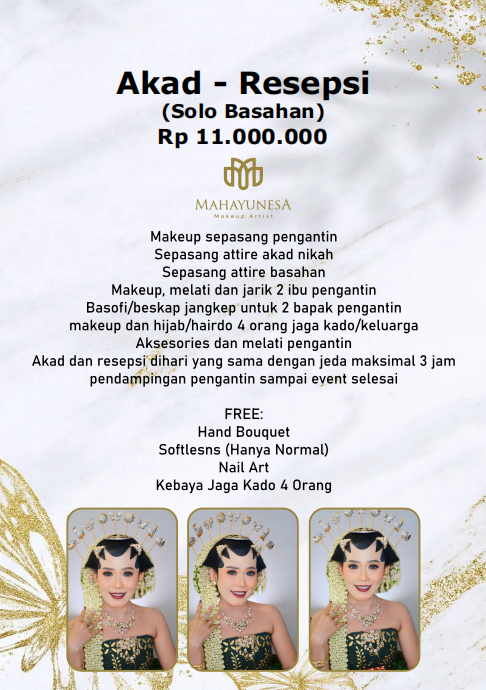 Foto vendor MUA Mahayunesa Make Up Paket Akad Resepsi - Solo Basahan 