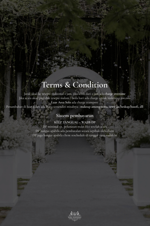 Foto vendor MUA Idda Wedding Paket Terms & Condition 