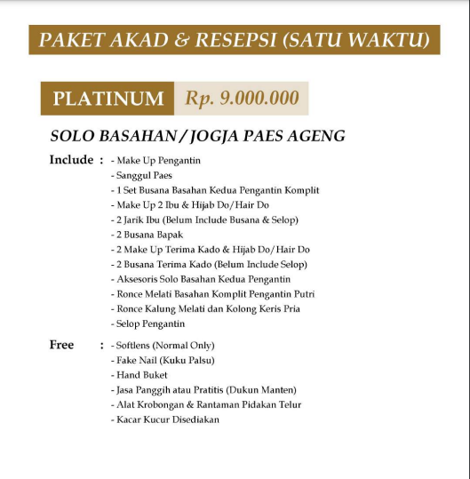Foto vendor MUA Ridaningtyas Make Up Paket Akad & Resepsi (Satu Waktu) - Platinum 