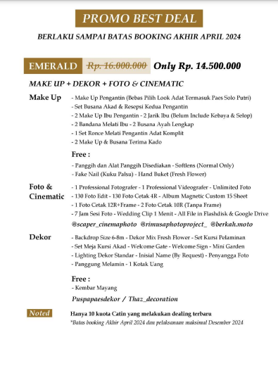 Foto vendor MUA Ridaningtyas Make Up Paket Promo Best Deal - Emerald 