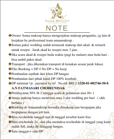 Foto vendor MUA Amaa Make Up Paket Note 