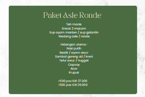 Foto vendor KATERING Sakinah Catering Paket Piring Terbang - Paket Asle Ronde 
