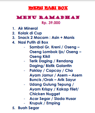 Foto vendor KATERING Shafira Katering Paket Menu Ramadhan