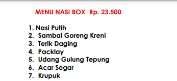Foto vendor KATERING Shafira Katering Paket Menu Nasi Box