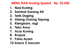 Foto vendor KATERING Shafira Katering Paket MENU NASI Kuning Spesial