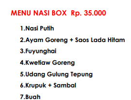 Foto vendor KATERING Shafira Katering Paket MENU NASI BOX