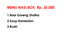 Foto vendor KATERING Shafira Katering Paket Menu Nasi Box