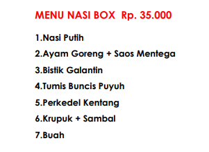 Foto vendor KATERING Shafira Katering Paket MENU NASI BOX