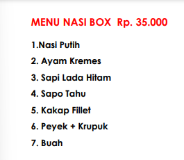 Foto vendor KATERING Shafira Katering Paket Menu Nasi Box