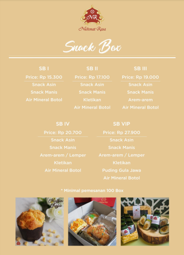 Foto vendor KATERING Niekmat Rasa Paket Snack Box VIP 