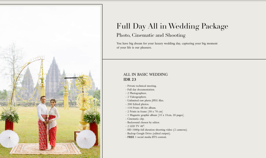 Foto vendor FOTO icadPhotoworks Paket Full Day All in (Photo,Cinematic and Shooting) - Basic 