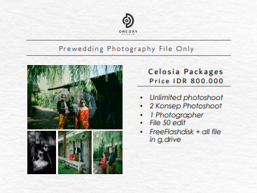 Foto vendor FOTO Oneday studio Paket Prewedding Photography File Only - Celosia 