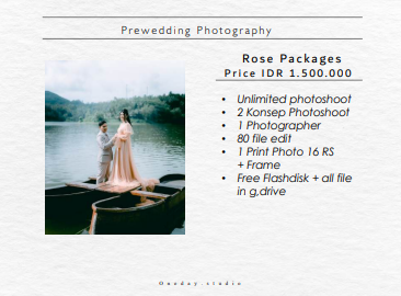 Foto vendor FOTO Oneday studio Paket Prewedding Photography - Rose 