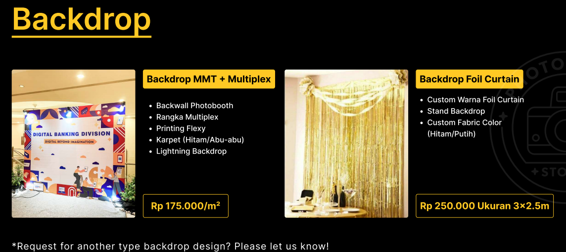 Foto vendor Lain- Lain Storia Photobooth Paket Backdrop  