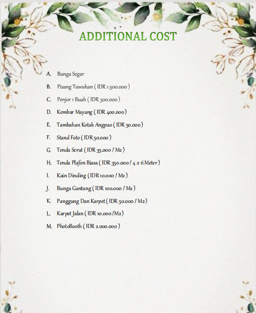 Foto vendor DEKORASI Yadi Dekorasi Paket Additional Cost 