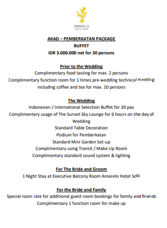 Foto vendor VENUE HOTEL AMARELO Paket Akad-Pemberkatan Package 
