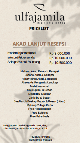 Foto vendor MUA Ulfajamila Paket AKAD LANJUT RESEPSI - SOLO PAES/BALI/SUNTIANG 