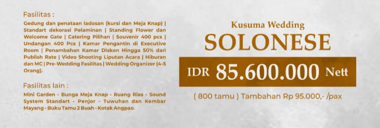 Foto vendor VENUE Hotel KSPH Paket Kusuma Wedding Solonese - 800 tamu 