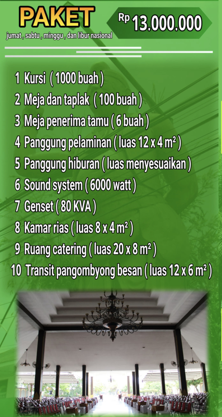 Foto vendor VENUE Semar Resto Boyolali Paket Sewa Gedung Weekend (2025) 