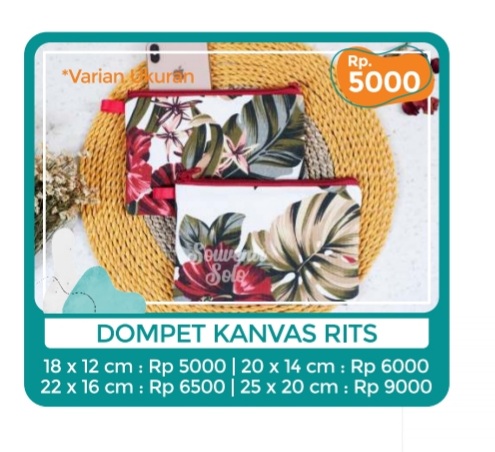 Foto vendor SOUVENIR SOUVENIR SOLO Paket Dompet Kanvas Rits