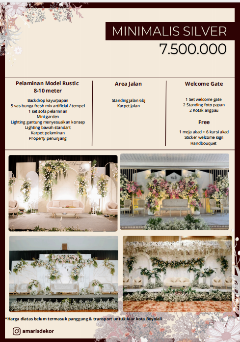 Foto vendor DEKORASI Amaris Dekorasi Paket New Package - Minimalis Silver  