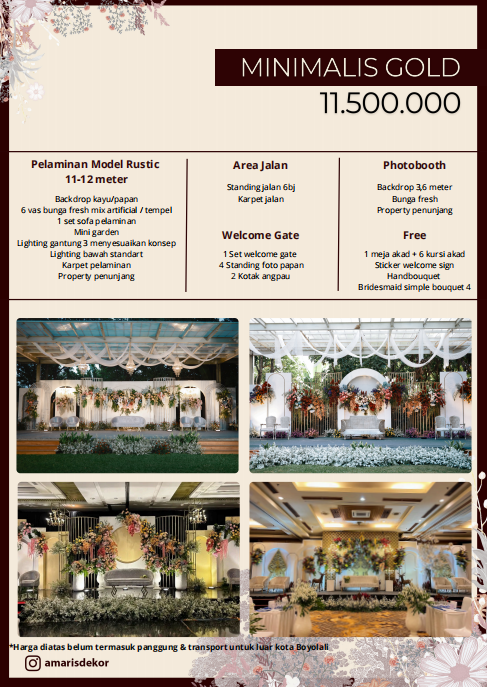 Foto vendor DEKORASI Amaris Dekorasi Paket New Package - Minimalis Gold 