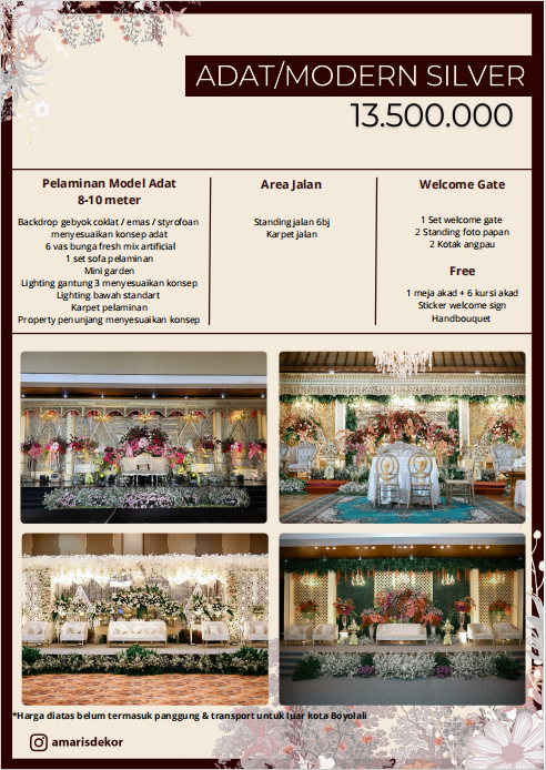 Foto vendor DEKORASI Amaris Dekorasi Paket New Package - Adat/Modern Silver 