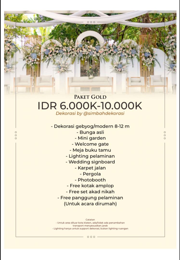 Foto vendor DEKORASI Simbah Dekorasi Paket Paket Gold 
