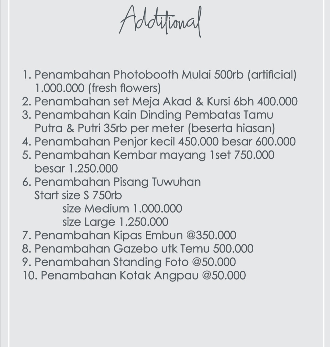Foto vendor DEKORASI Madana Dekorasi Paket Additional 