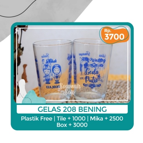 Foto vendor SOUVENIR SOUVENIR SOLO Paket Gelas 208 Bening