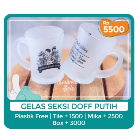 Foto vendor SOUVENIR SOUVENIR SOLO Paket Gelas Seksi Doff Putih