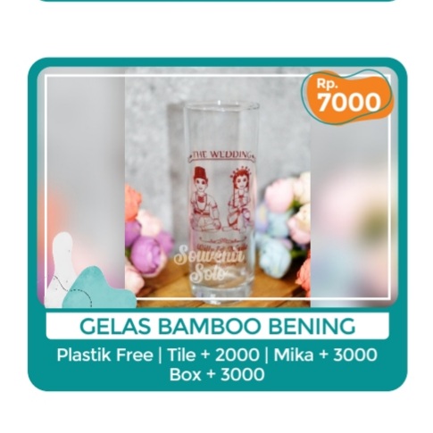 Foto vendor SOUVENIR SOUVENIR SOLO Paket Gelas Bamboo Bening