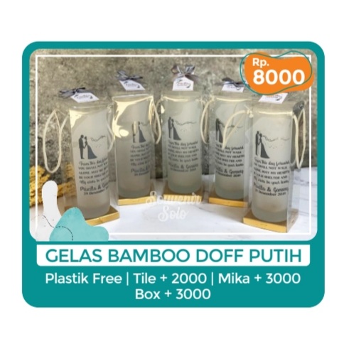 Foto vendor SOUVENIR SOUVENIR SOLO Paket Gelas Bamboo Doff Putih