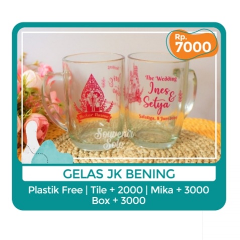 Foto vendor SOUVENIR SOUVENIR SOLO Paket Gelas JK Bening